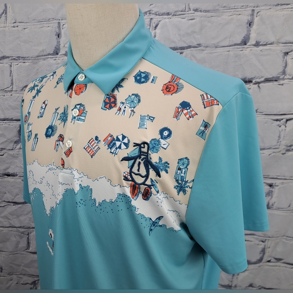 Penquin Musingwear Men's Polo Shirt Beach Theme Summer Spring Vacation Large